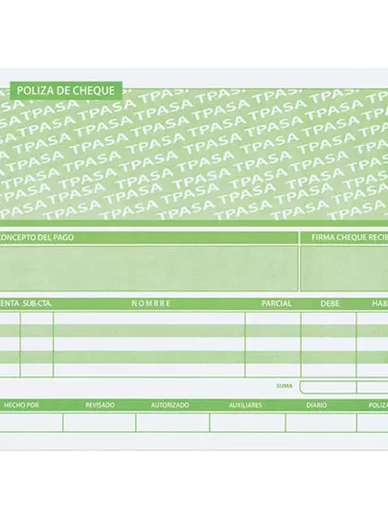Póliza de cheque Pinos Altos 1/2 oficio 1