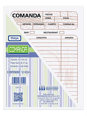 Comanda Pinos Altos de 1/4 carta blíster