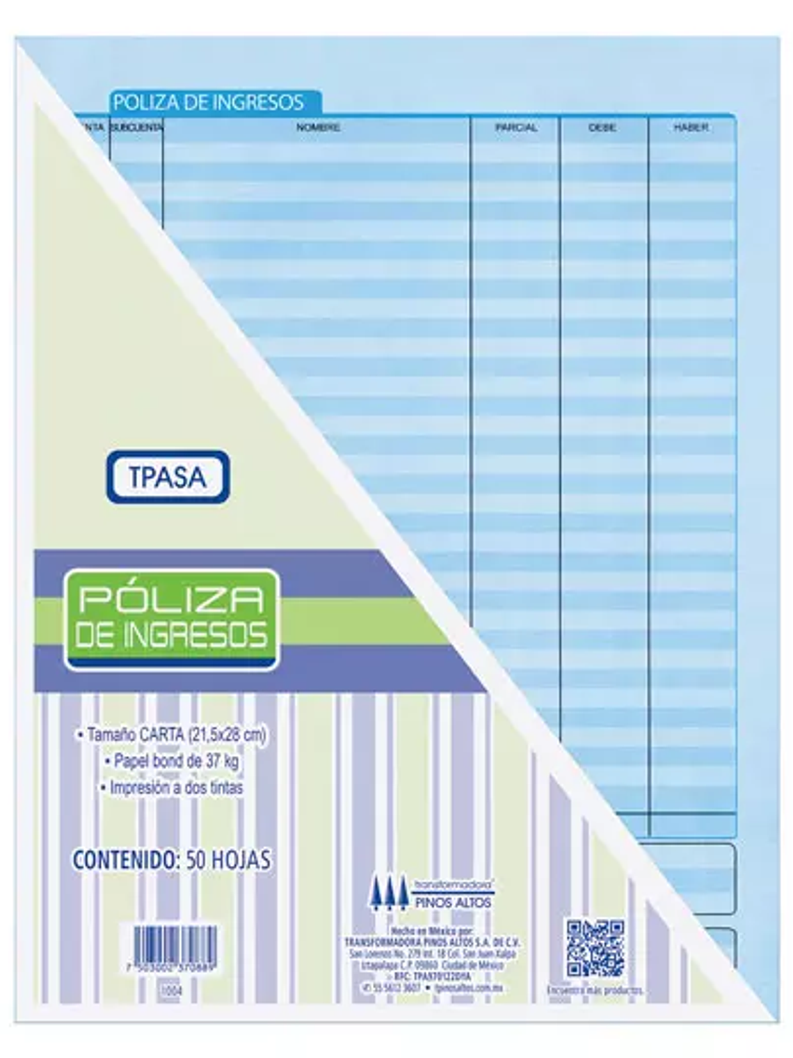 Póliza de ingresos Pinos Altos blíster c 1