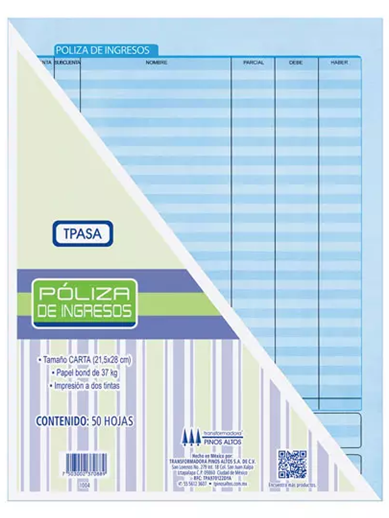 Póliza de ingresos Pinos Altos blíster c 1