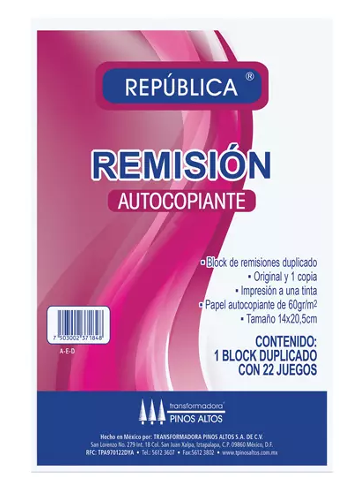 Remisión autocopiante Pinos Altos esquel 1