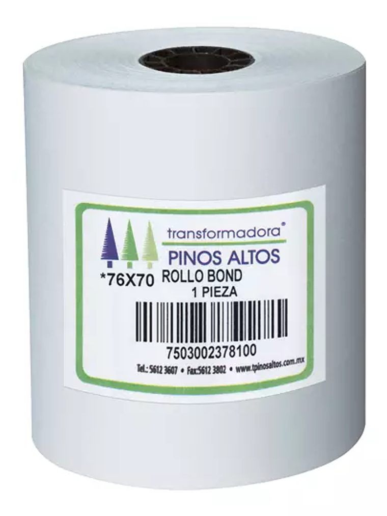 Rollo de papel bond Pinos Altos 76 x 70 1