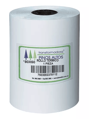 Rollo de papel térmico Pinos Altos 80 x
