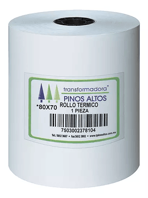 Rollo de papel térmico Pinos Altos 80 x