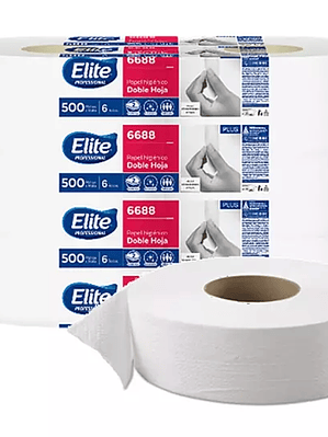 Papel Higiénico blanco Elite, caja con 6