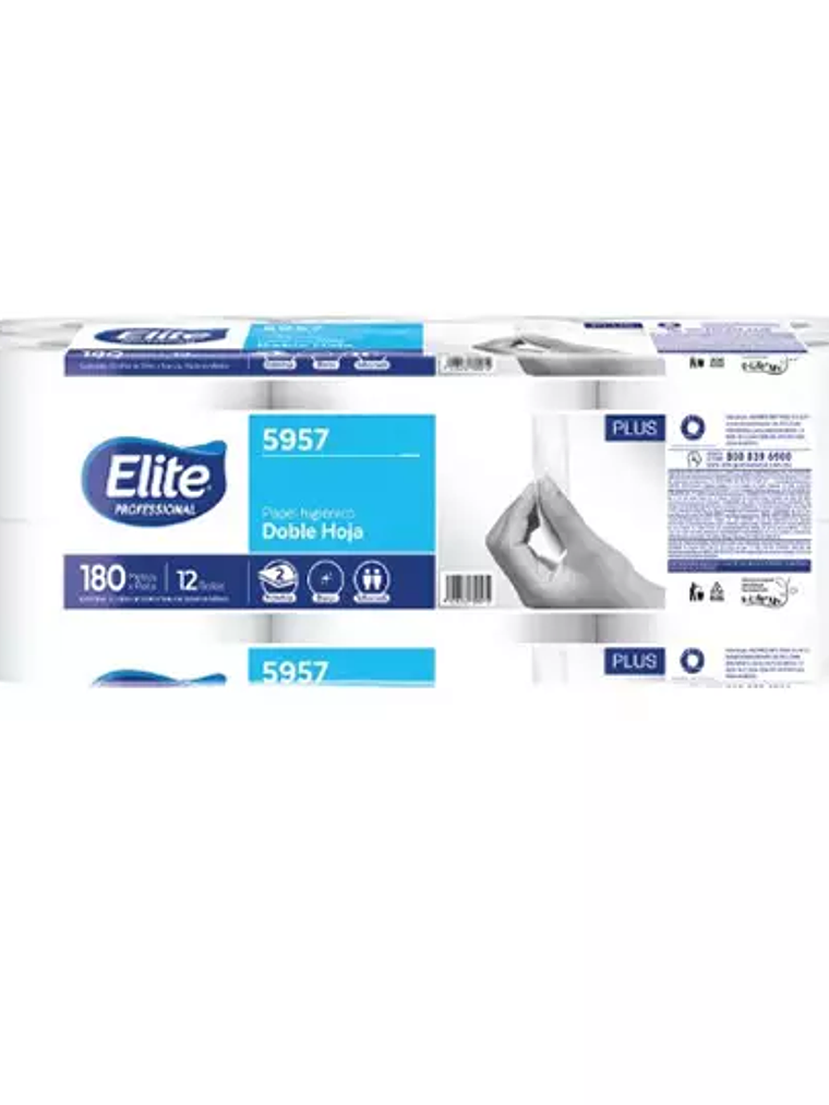 Papel Higiénico blanco Elite, caja con 1 1