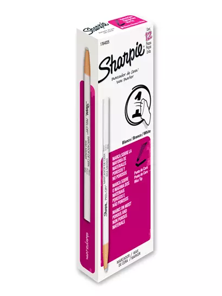 Marcador de cera Sharpie blanco caja con 1