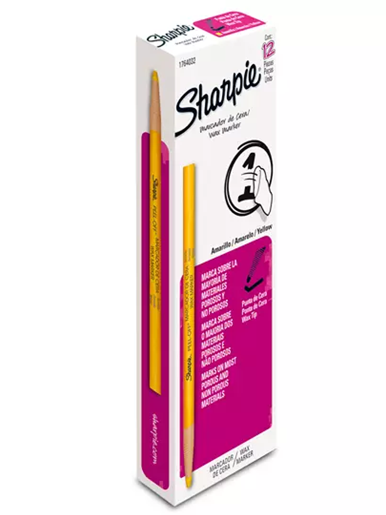 Marcador de cera Sharpie amarillo caja c 1