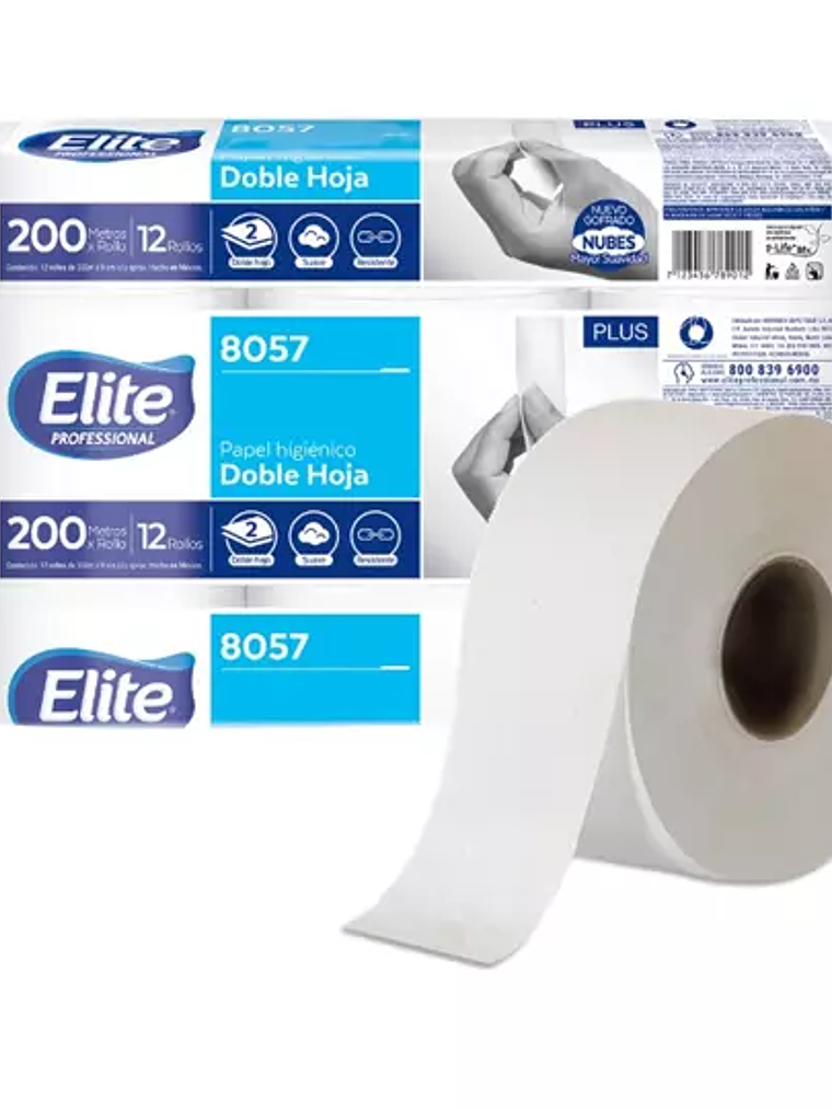 Papel Higiénico blanco Elite, caja con 1 1