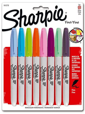 Marcador permamente Sharpie fino blíster