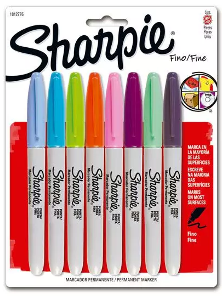 Marcador permamente Sharpie fino blíster 1