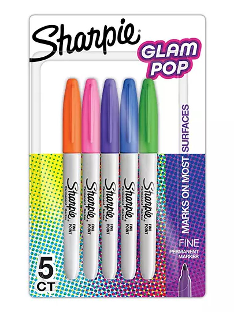 Marcador permanente Sharpie Glam Pop blí 1