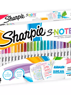 Resaltador Sharpie Snote paquete con 24
