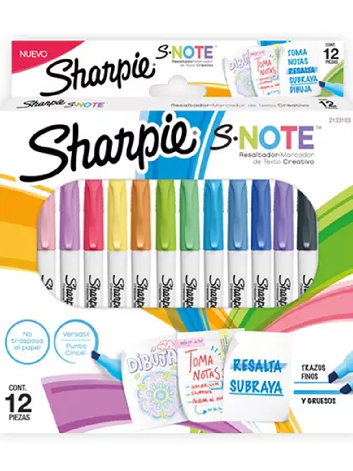 Resaltador sharpie Snote punta biselada 1