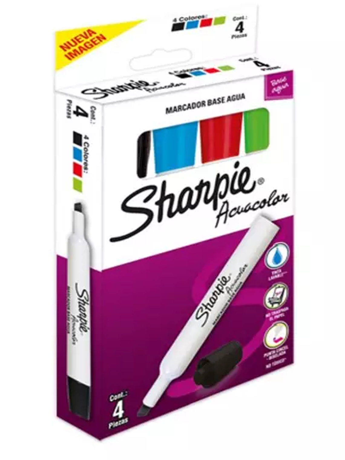 Sharpie acuacolor caja con 4 piezas colo 1