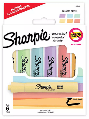 Resaltador Sharpie Tank caja con 6 pieza