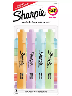 Resaltador Sharpie Tank con 4 piezas col