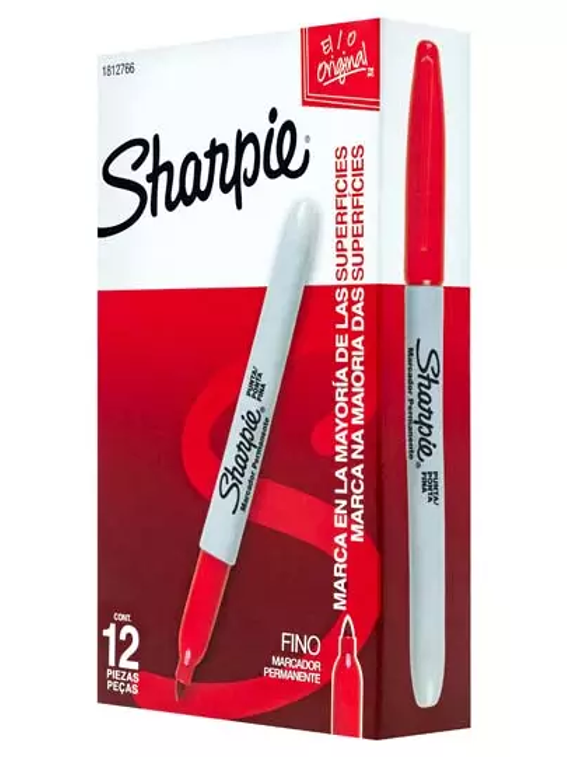 Marcador permanente Sharpie fino rojo ca 1