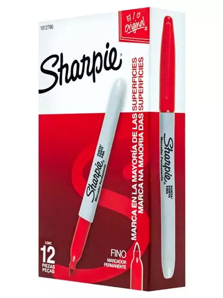 Marcador permanente Sharpie fino rojo ca 1
