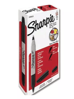 Marcador Sharpie doble punta negro caja
