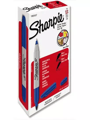Marcador Sharpie doble punta azul caja c