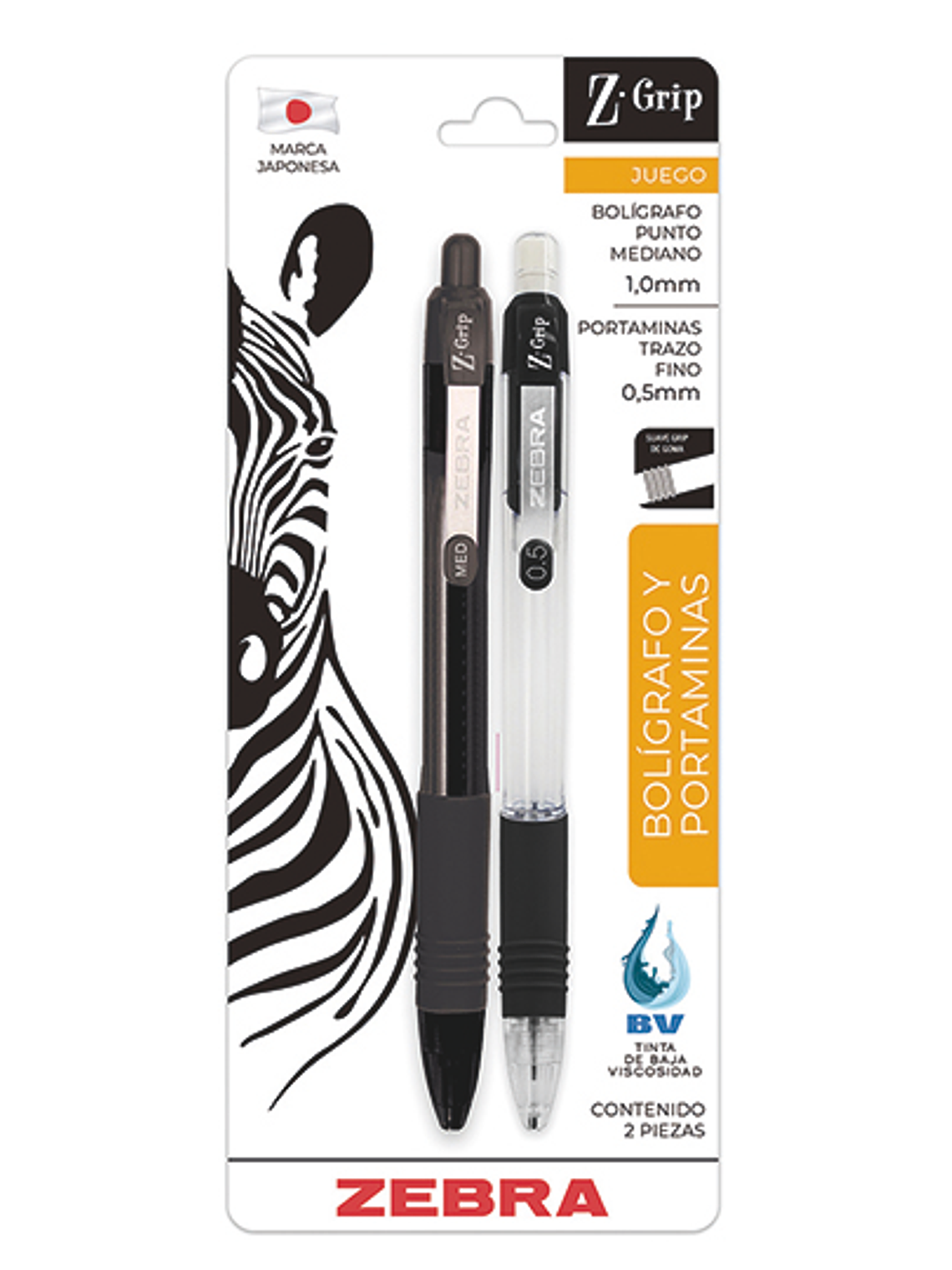Kit de escritura ZEBRA Z Grip blíster c/ 1