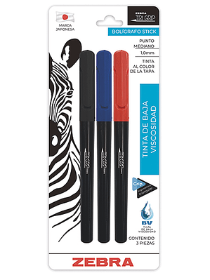 Bolígrafo ZEBRA TRI-GRIP punto mediano 1