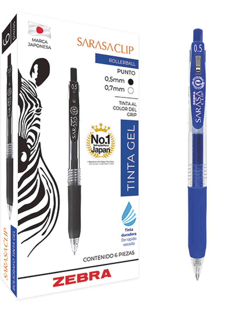 Bolígrafo de gel ZEBRA Sarasa clip punto 1