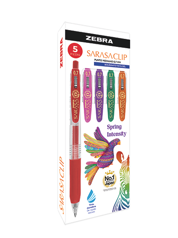 Bolígrafo de gel ZEBRA Sarasa clip media 1