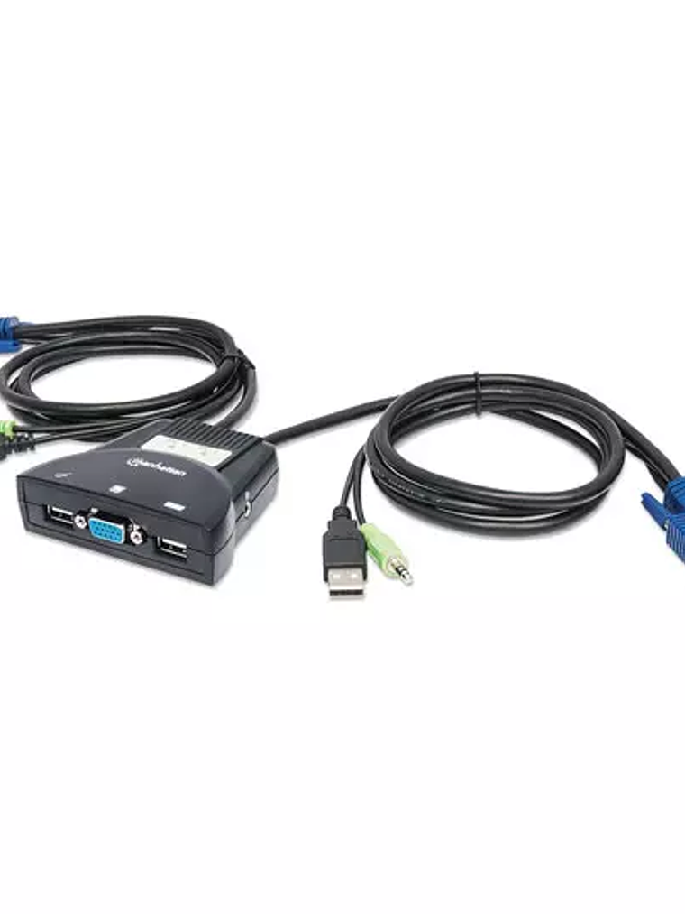 Mux kvm Manhattan mini USB 2:1 con cable 1