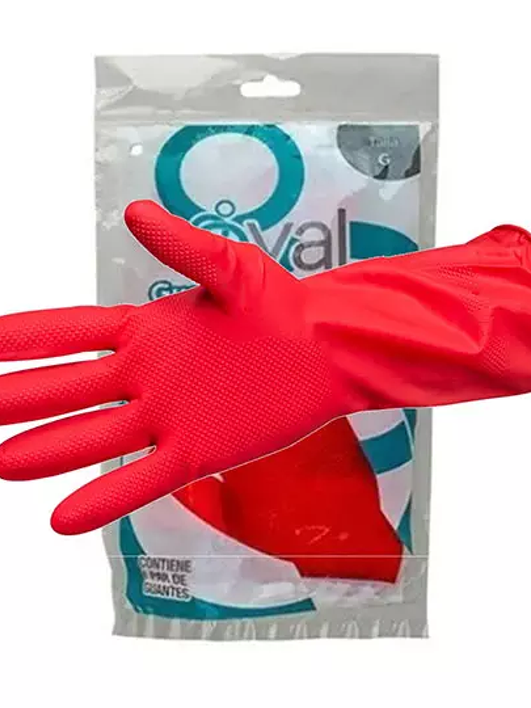 Guantes de latex rojo Oval tamaño median 1