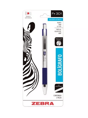 Bolígrafo ZEBRA F-301 punto fino 0.7 mm