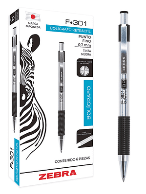 Bolígrafo ZEBRA F-301 punto fino 0.7 mm