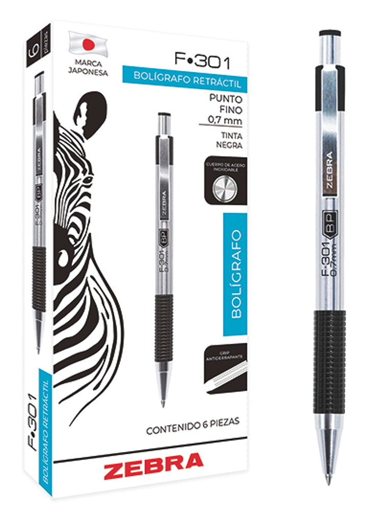 Bolígrafo ZEBRA F-301 punto fino 0.7 mm 1