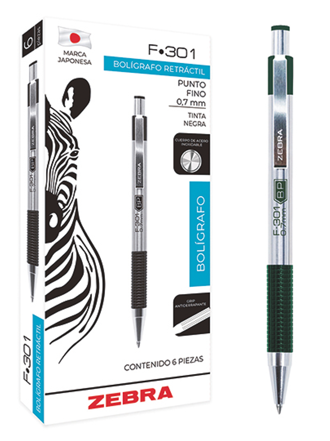 Bolígrafo ZEBRA F-301 punto fino 0.7 mm 1