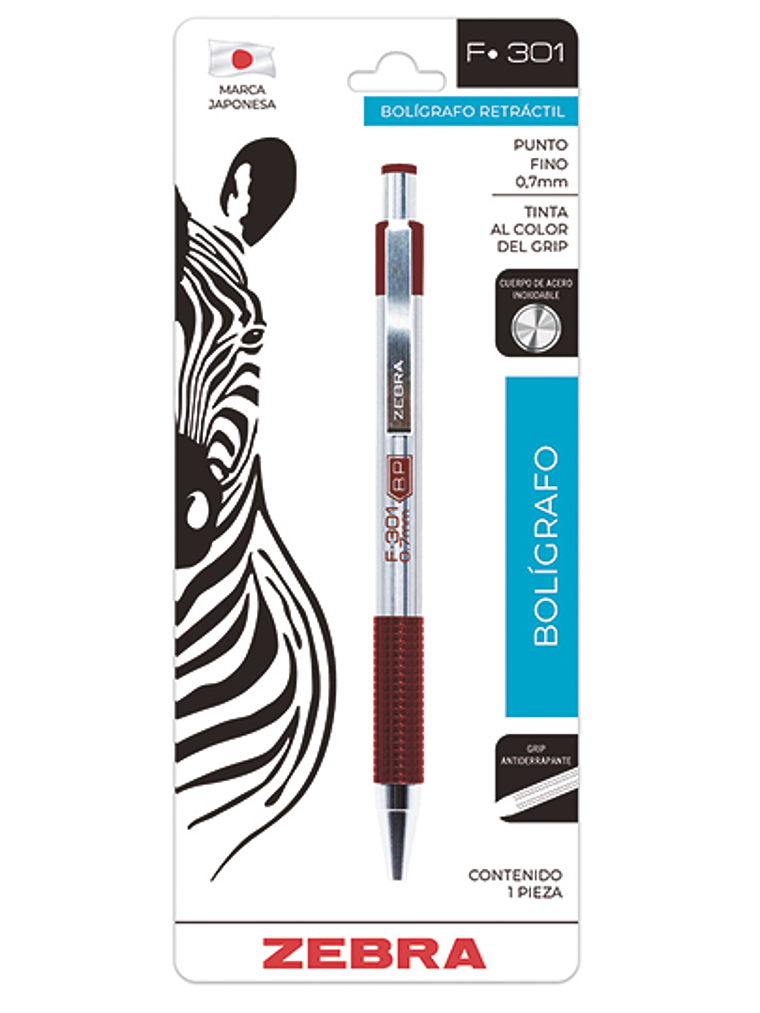 LM-Bolígrafo ZEBRA F-301 punto fino 0.7 1