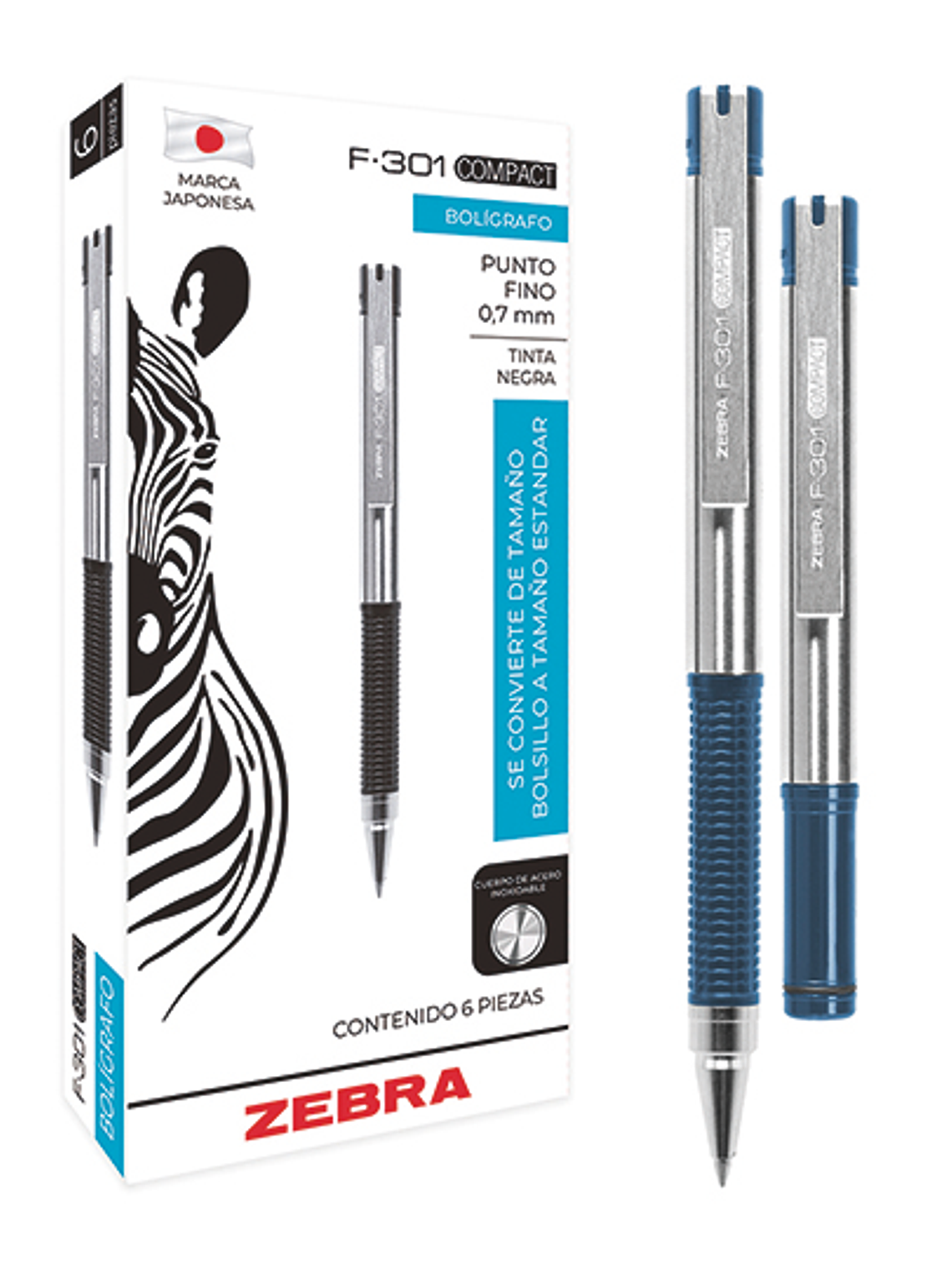 Bolígrafo ZEBRA F-301 COMPACT punto fino 1