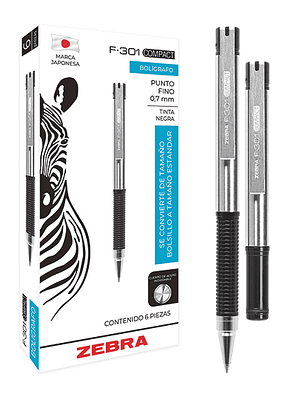 Bolígrafo ZEBRA F-301 COMPACT punto fino