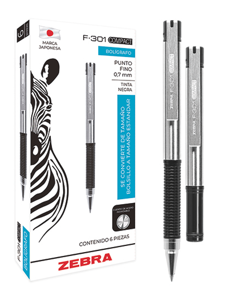 Bolígrafo ZEBRA F-301 COMPACT punto fino 1