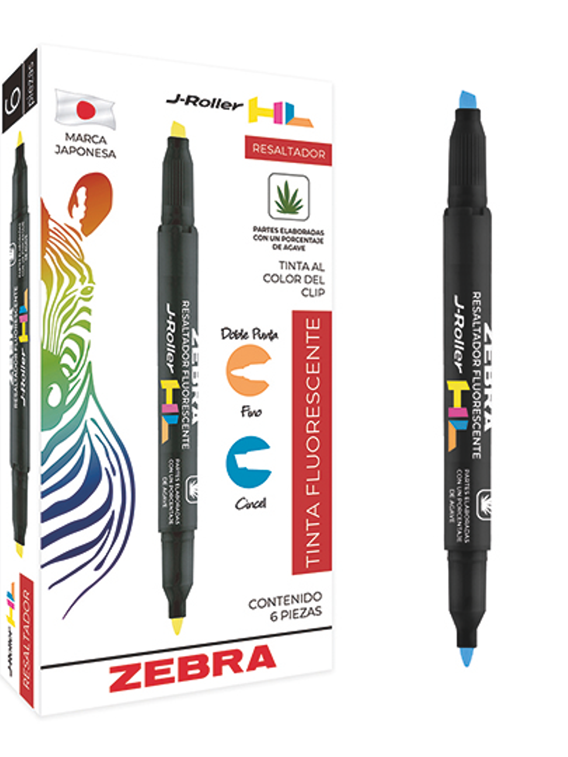 LM-Resaltador ZEBRA J-Roller HL azul flu 1