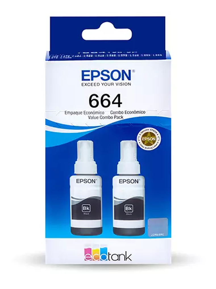 Kit tintas negras Epson T664 2 pzas 1