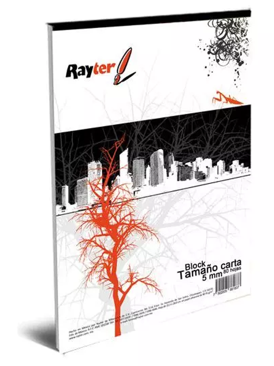 Block Rayter, tamaño carta, cuadro, 5mm 1