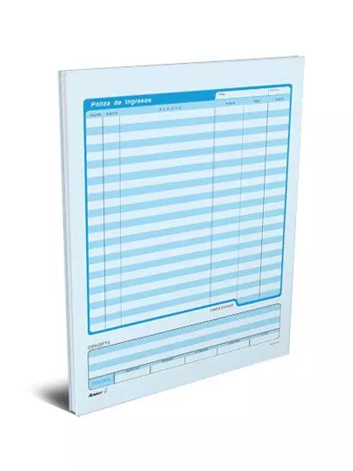 Póliza de ingresos Rayter, tamaño carta, 1