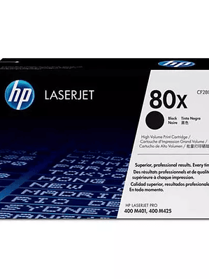Cartucho de tóner negro HP 80x