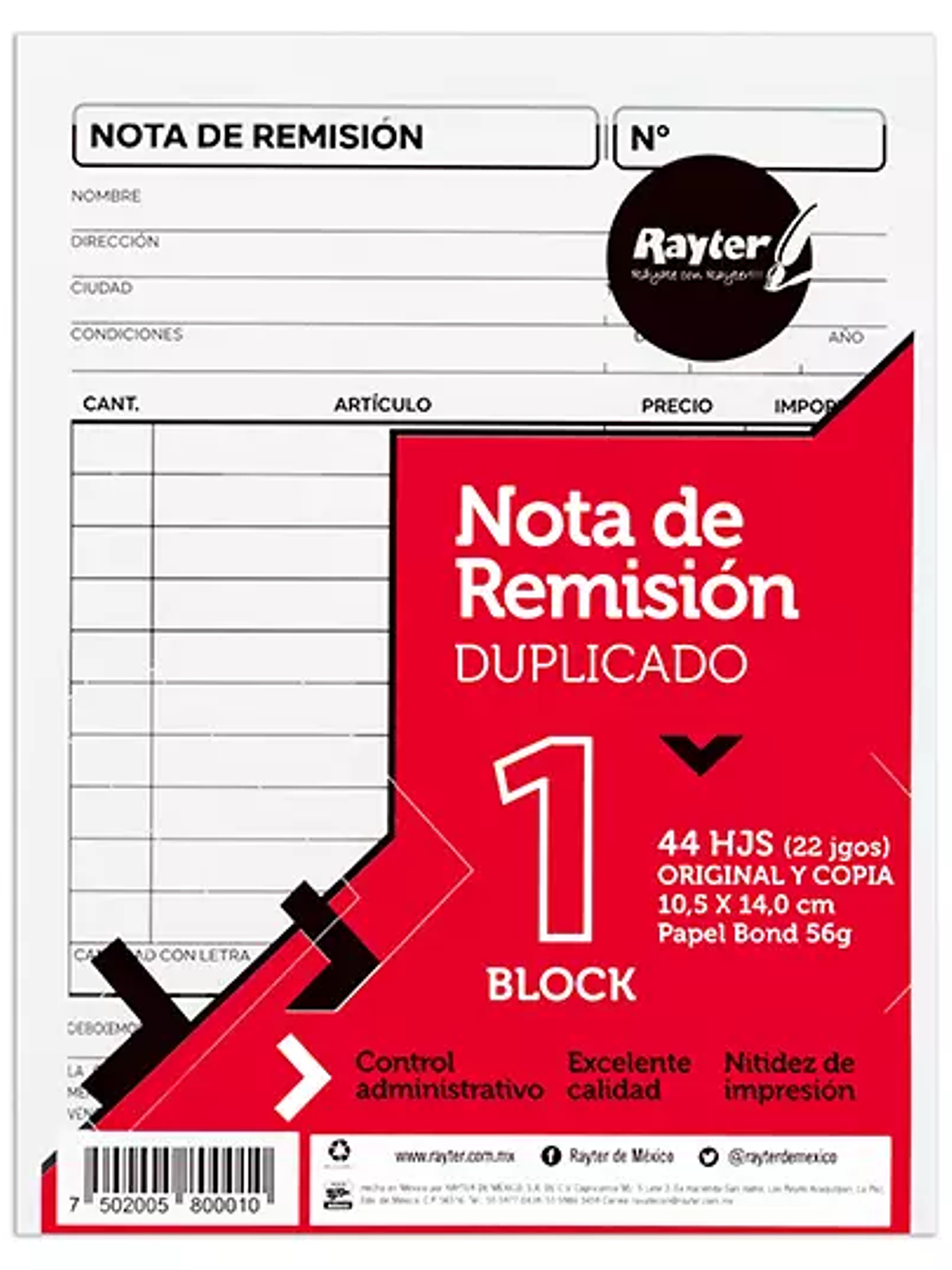 Remisión Rayter  1/4 duplicado blíster c 1