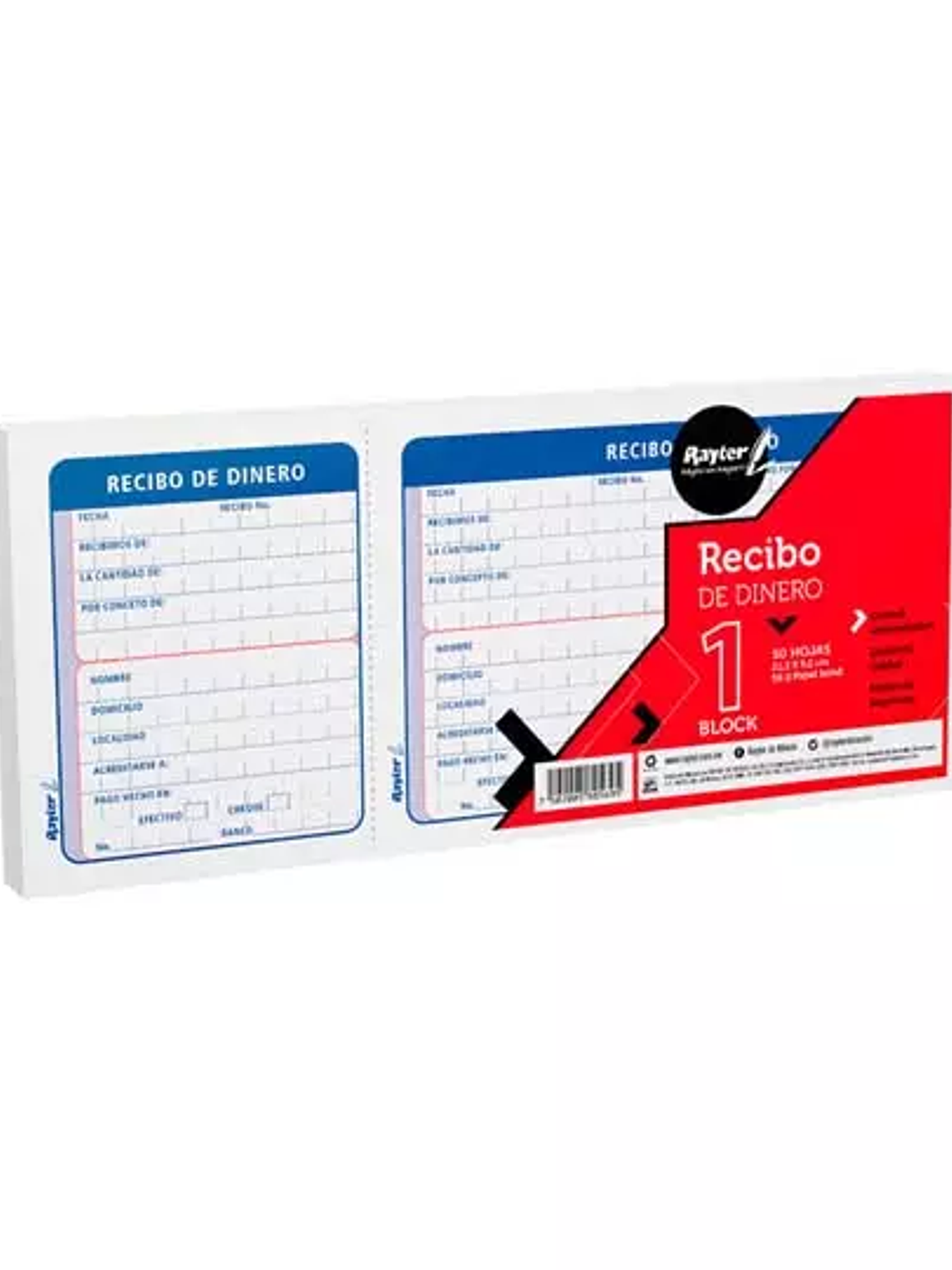 Recibo de dinero RAYTER, corto, blíster 1