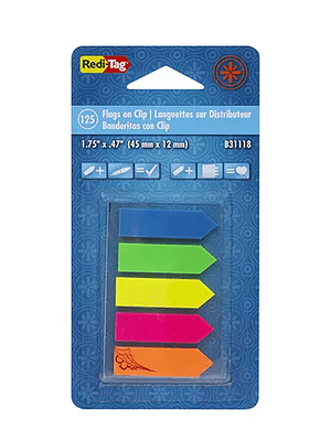 Banderitas adhesivas Redi-Tag con clip,