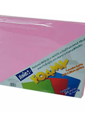 Foamy  saira tamaño carta   rosa 24 piez