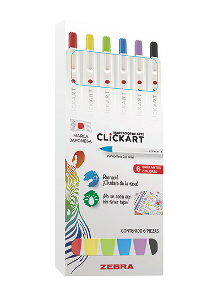 LM-Plumón de arte ZEBRA Clickart surtido 1