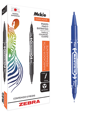 Marcador permanente ZEBRA doble punta Mc